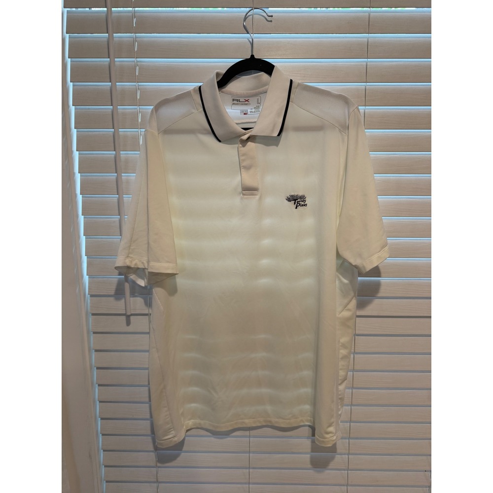 RLX Ralph Lauren Mens Torrey Pines Golf Polo Shirt White Large RLX Logo
